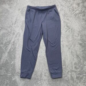 Eddie Bauer Pants Womens Large Blue Lounge Jogger French Terry Lined Tapered Leg